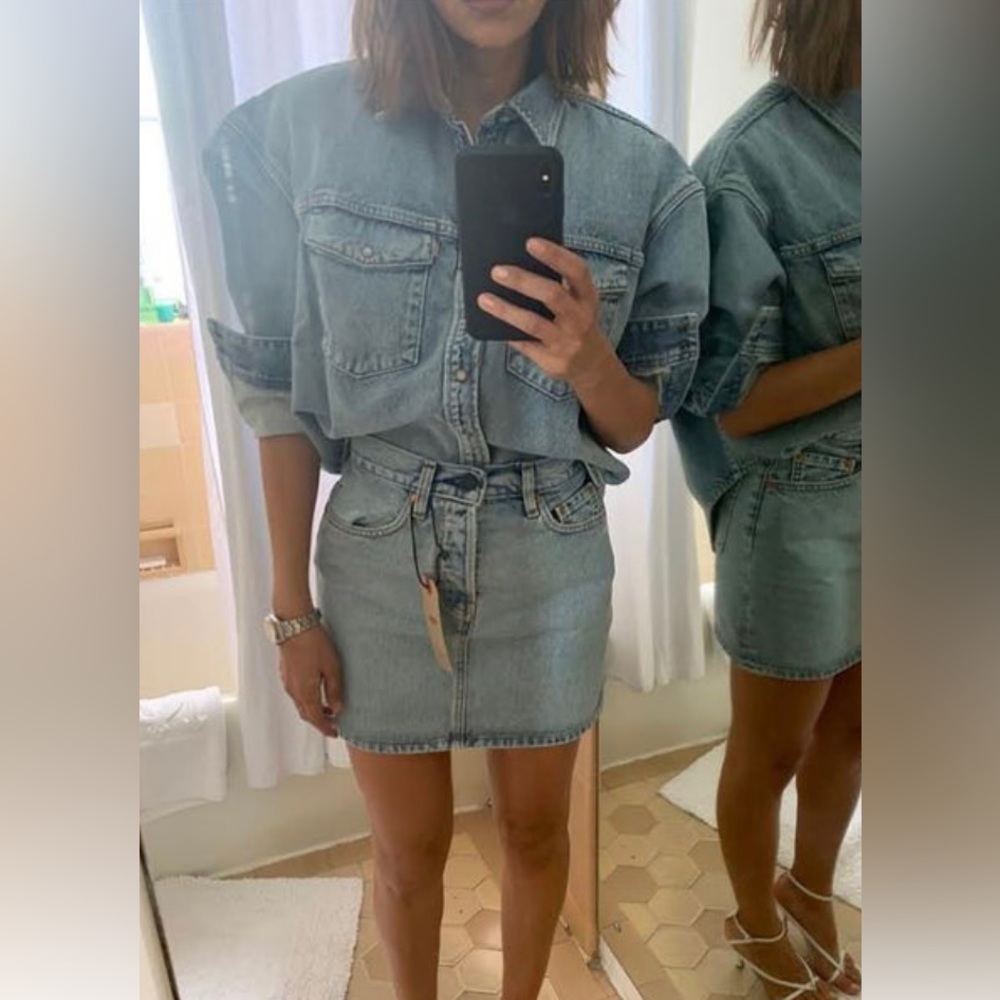 Wardrobe.NYC Denim Mini Skirt Size 24
